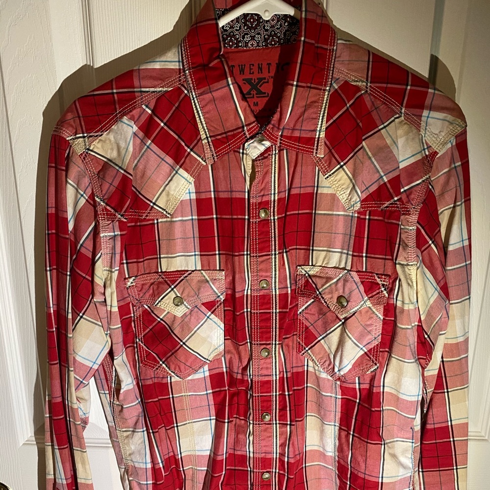 Twenty X Men’s Snap Button Western checker Shirt